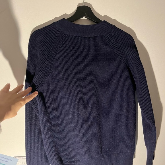 Navy Zipped Cardigan - Picture 3 of 5